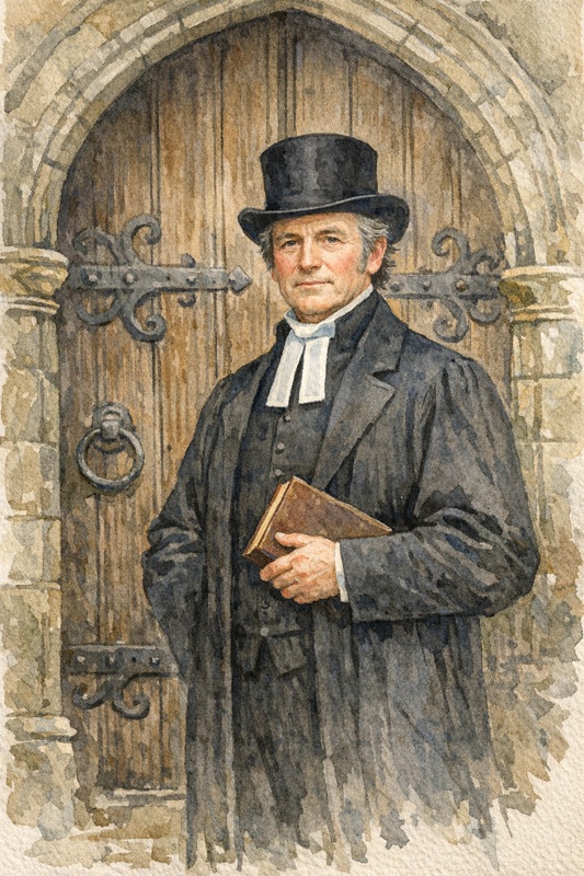 An AI representation of the Rev. Edward Berens circa 1820