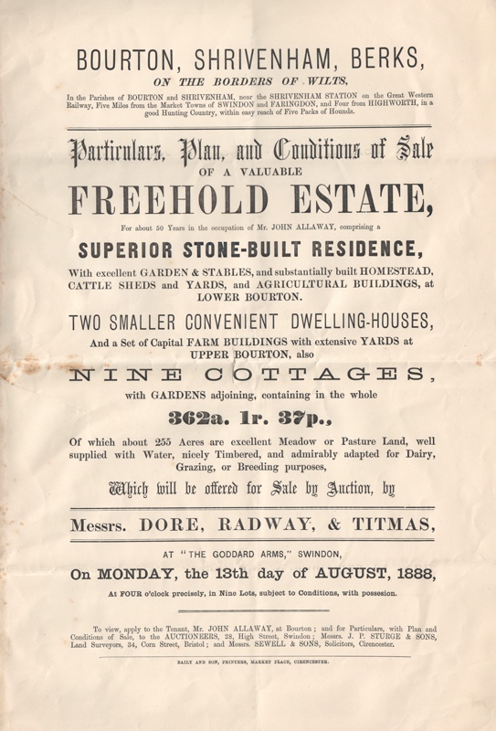 The title page of the sale brochure