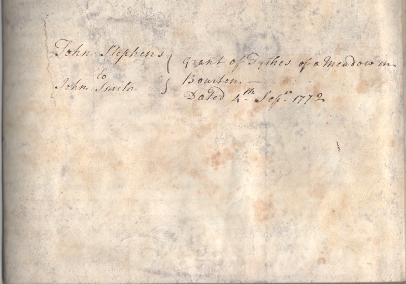 Grant of Tithes of 1772