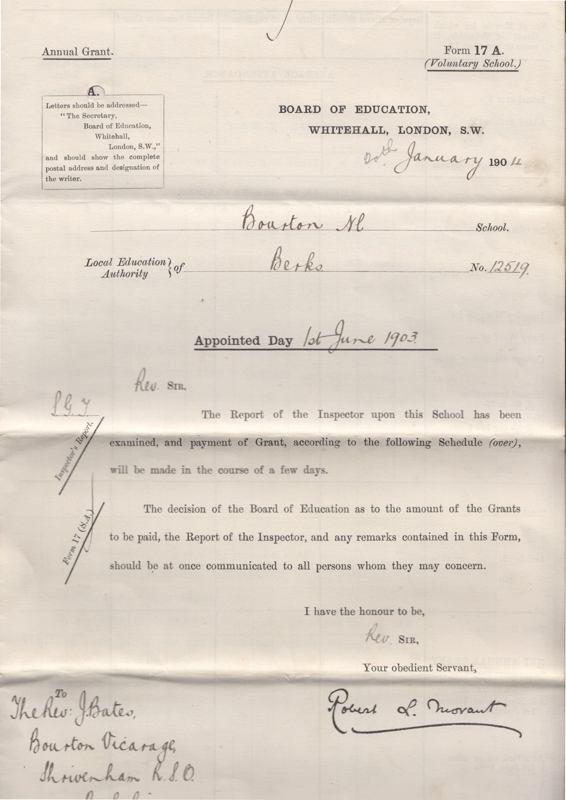 The Inspection notification of 1903